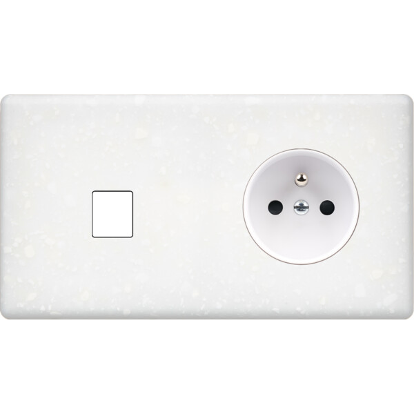 Façade Hikari terrazzo blanc double horizontale 1 media 1 PC (276-485) - Modelec - 276485