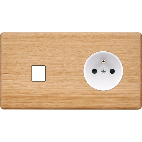 Façade Hikari chene clair double horizontale 1 media 1 PC (276-491) - Modelec - 276491