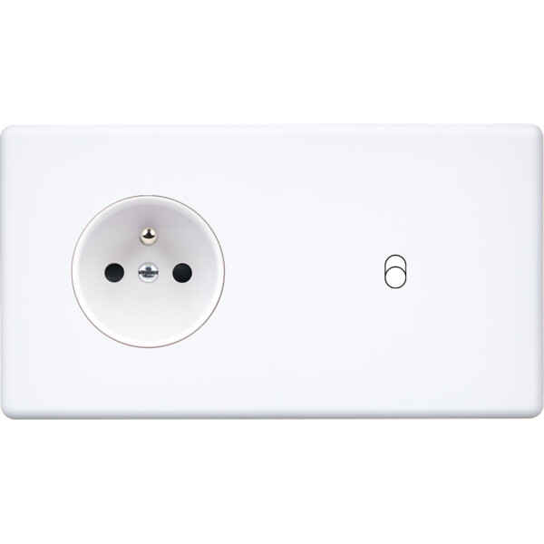 Façade Hikari blanc soft touch double horizontale 1 PC 1 basculeur (277-481) - Modelec - 277481