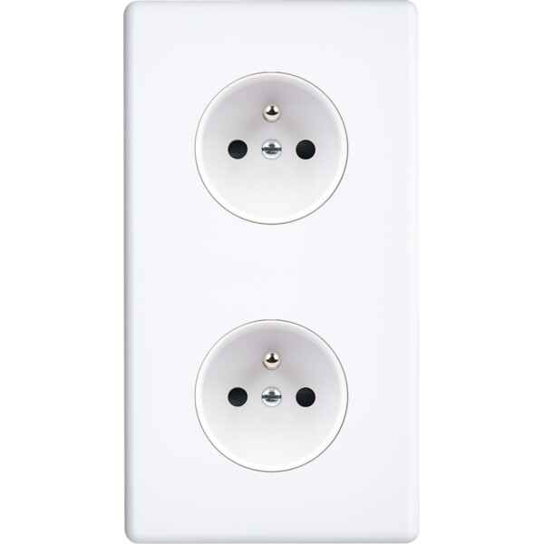 Façade Hikari blanc soft touch double verticale 1 PC 1 PC (280-481) - Modelec - 280481
