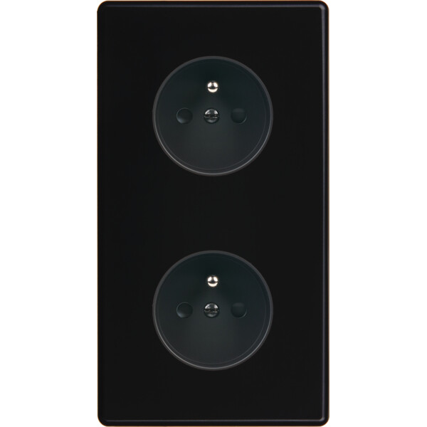 Façade Hikari noir soft touch double verticale 1 PC 1 PC (280-482) - Modelec - 280482