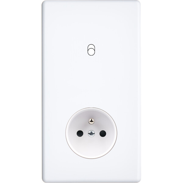 Façade Hikari blanc soft touch double verticale 1 basculeur 1 PC (281-481) - Modelec - 281481