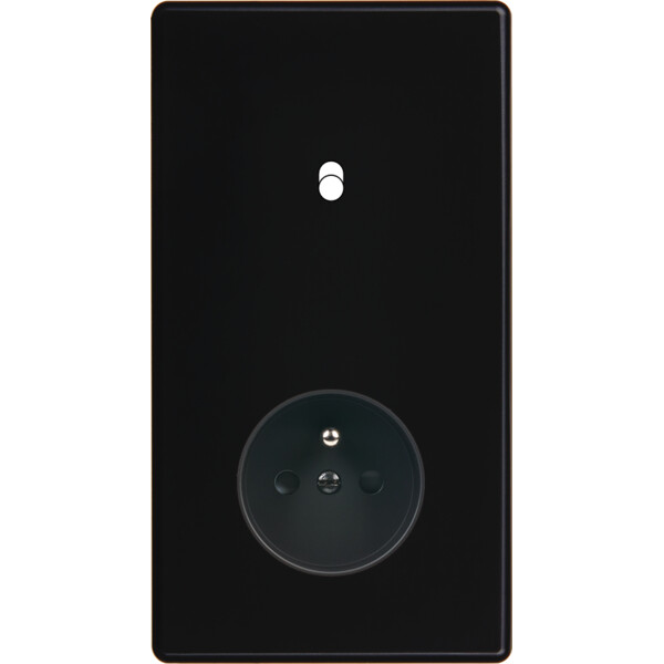 Façade Hikari noir soft touch double verticale 1 basculeur 1 PC (281-482) - Modelec - 281482