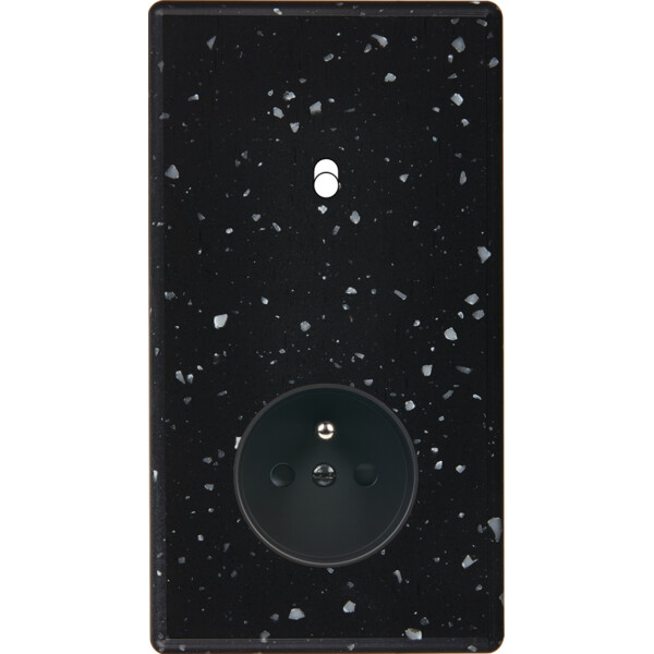 Façade Hikari terrazzo noir double verticale 1 basculeur 1 PC (281-486) - Modelec - 281486