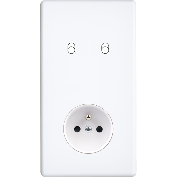 Façade Hikari blanc soft touch double verticale 2 basculeurs 1 PC (282-481) - Modelec - 282481