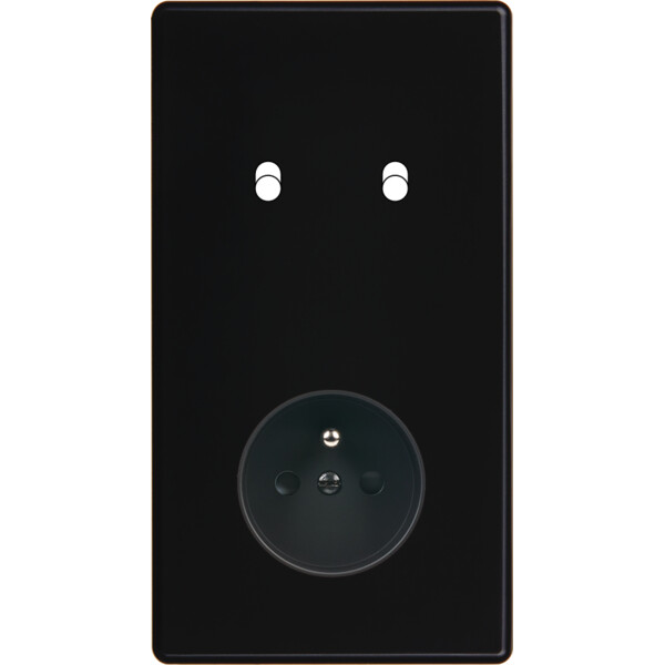 Façade Hikari noir soft touch double verticale 2 basculeurs 1 PC (282-482) - Modelec - 282482