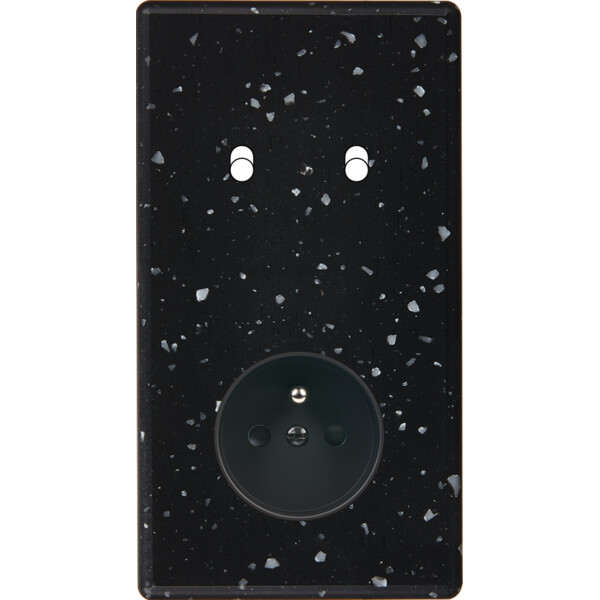 Façade Hikari terrazzo noir double verticale 2 basculeurs 1 PC (282-486) - Modelec - 282486