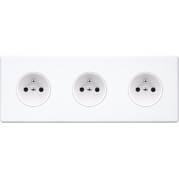 Façade Hikari blanc soft touch triple horizontale 1 PC 1 PC 1 PC (310-481) - Modelec - 310481