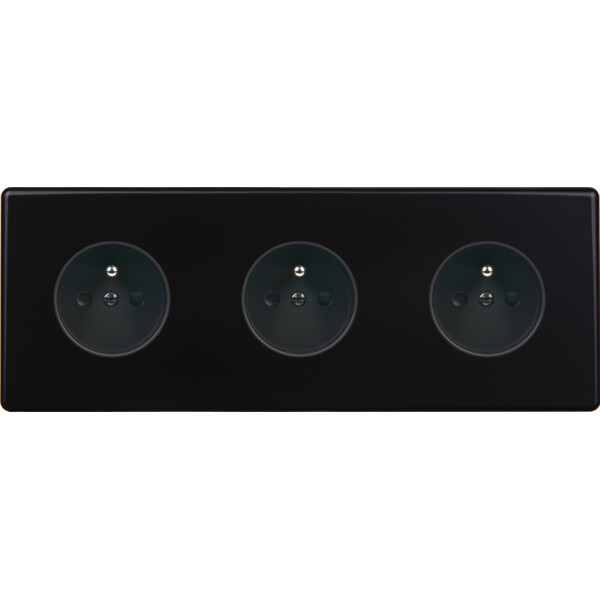 Façade Hikari noir soft touch triple horizontale 1 PC 1 PC 1 PC (310-482) - Modelec - 310482