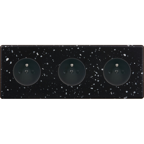 Façade Hikari terrazzo noir triple horizontale 1 PC 1 PC 1 PC (310-486) - Modelec - 310486