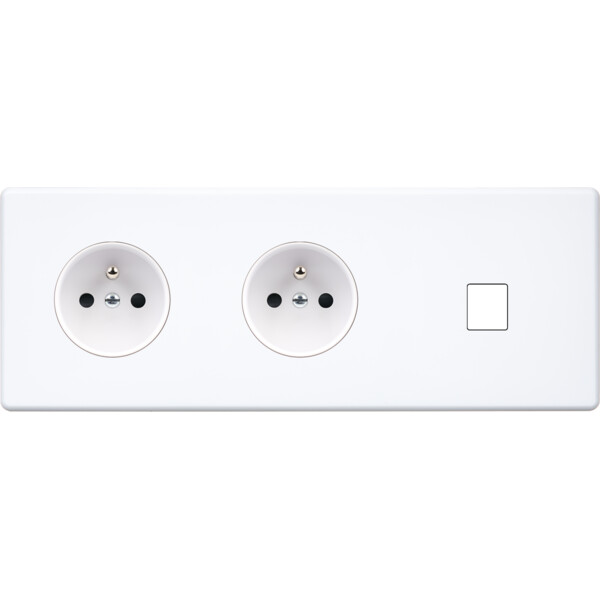 Façade Hikari blanc soft touch triple horizontale 1 PC 1 PC 1 media (313-481) - Modelec - 313481