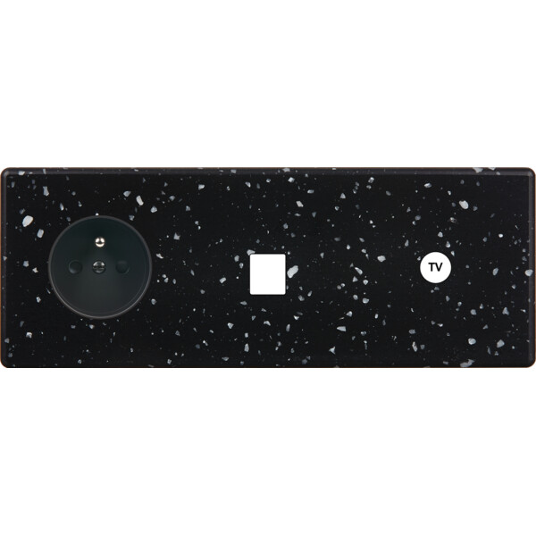 Façade Hikari terrazzo noir triple horizontale 1 media 1 PC 1 PC (319-486) - Modelec - 319486