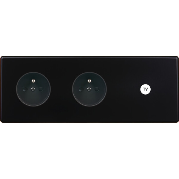 Façade Hikari noir soft touch triple horizontale 1 PC 1 PC 1 basculeur (329-482) - Modelec - 329482