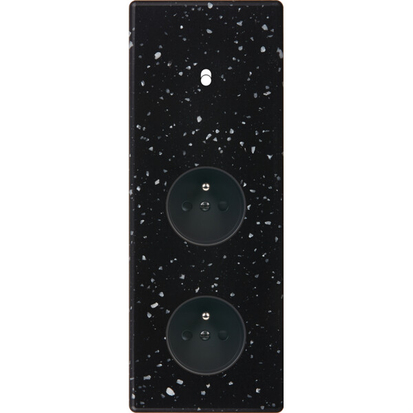 Façade Hikari terrazzo noir triple verticale 1 basculeur 1 PC 1 PC (361-486) - Modelec - 361486