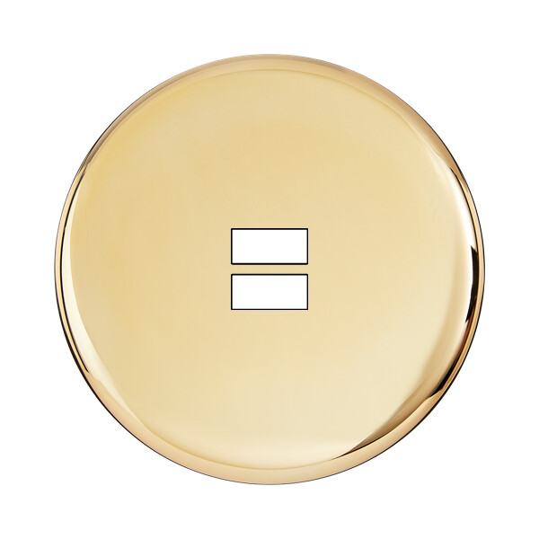 Façade Iris Horizon laiton miroir simple poste, chargeur dbl USB, magnétique - Modelec - 189373M