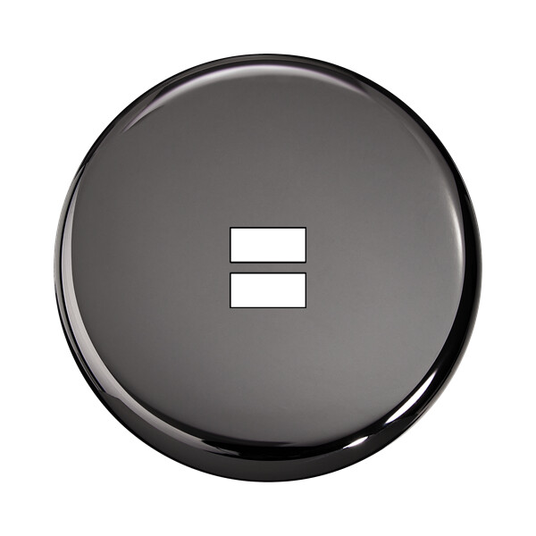 Façade Iris Horizon laiton nickel noir miroir simple poste, chargeur dbl USB,mag - Modelec - 189376M