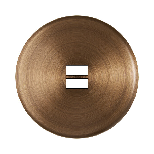 Façade Iris Horizon laiton vieux bronze satiné simple poste, chargeur dbl USB - Modelec - 189377M