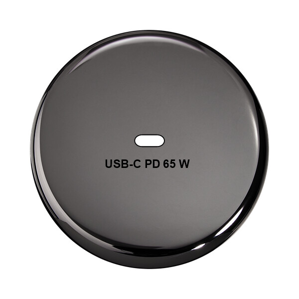 Façade Iris Horizon laiton nickel noir miroir simple poste, chargeur dbl USB,mag - Modelec - 200376M