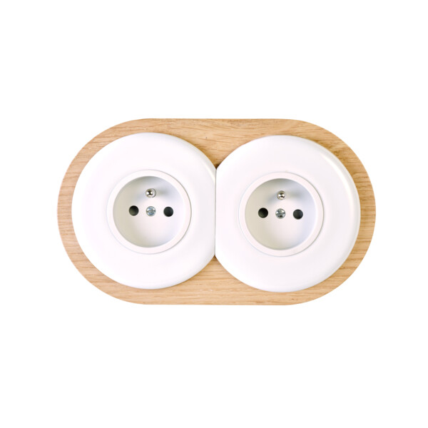 Façade Iris Porcelaine Blanche double horizontale PC + PC - Modelec - 260361