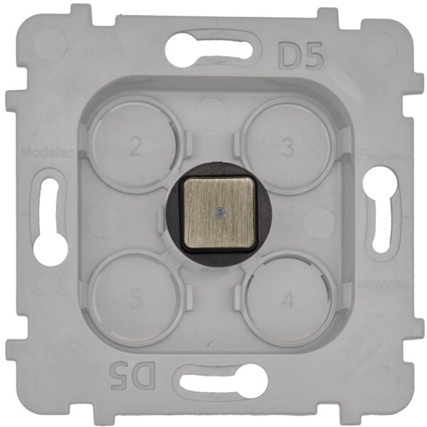 Mécanisme Bouton Damier carré en Laiton Acier Brossé à LED - Modelec - 076668G412-L
