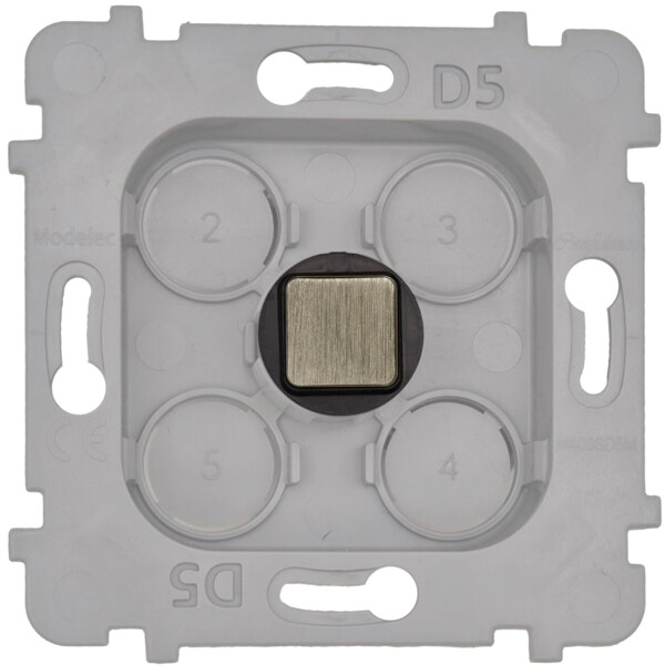 Mécanisme Bouton Damier carré en Laiton Acier Brossé - Modelec - 076668G412