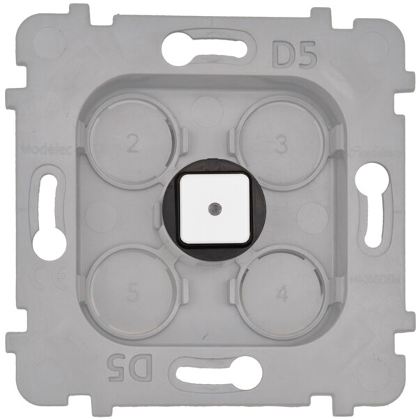 Mécanisme Bouton Damier carré en Laiton Blanc Mat à LED - Modelec - 076668G413-L