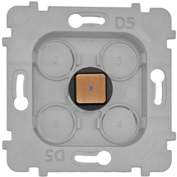 Mécanisme Bouton Damier carré en Laiton Vieux Bronze à LED - Modelec - 076668G417-L