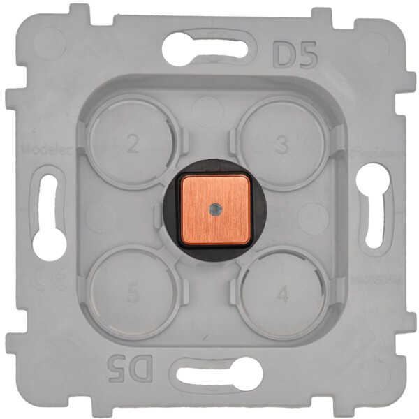 Mécanisme Bouton Damier carré en Laiton Cuivre Satiné à LED - Modelec - 076668G423-L