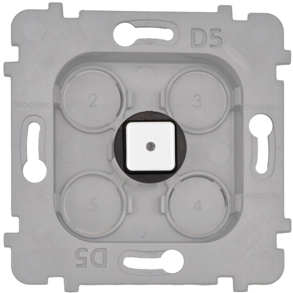 Mécanisme Bouton Damier carré en Laiton Blanc Email à LED - Modelec - 076668G424-L