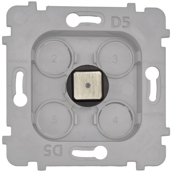 Mécanisme 1 Bouton Damier carré Laiton Nickel brossé à LED - Modelec - 076668G511-L