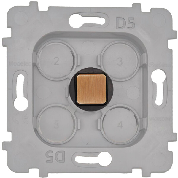 Mécanisme 1 Bouton Damier carré Laiton Vieux Bronze - Modelec - 076668G517