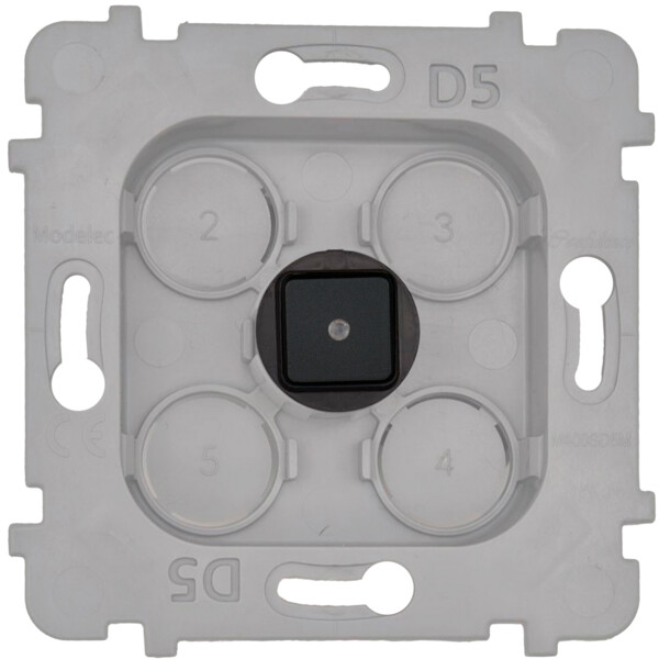 Mécanisme 1 Bouton Damier carré Noir Mat à LED - Modelec - 076668G522-L