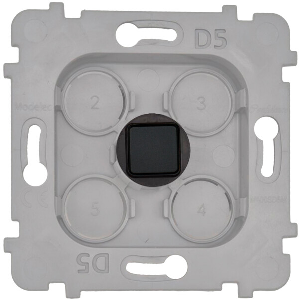 Mécanisme 1 Bouton Damier carré Noir Mat. Bouton basse tension à contact sec. - Modelec - 076668G522
