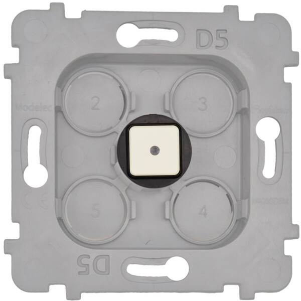 Mécanisme 1 Bouton Damier carré Ivoire Mat à LED - Modelec - 076668G524-L