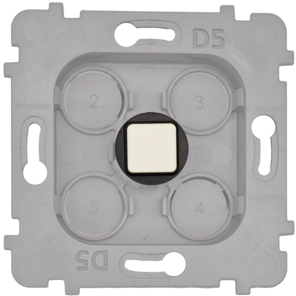 Mécanisme 1 Bouton Damier carré Ivoire Mat - Modelec - 076668G524
