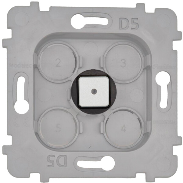 Mécanisme 1 Bouton Damier carré Nickel sablé à LED - Modelec - 076668G531-L