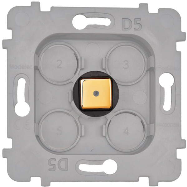 Mécanisme 1 Bouton Damier carré Laiton miroir à LED - Modelec - 076668G543-L
