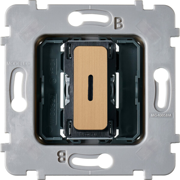 Mécanisme bouton plat led 1 va et vient / poussoir collection m vieux bronze - Modelec - 087010G517-L