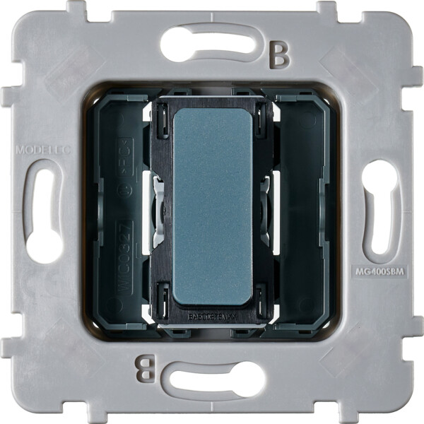 Mécanisme Plat bouton en alu 1 Va Et Vient Ou Poussoir Pour Collection M BLEU RL - Modelec - 087010G523