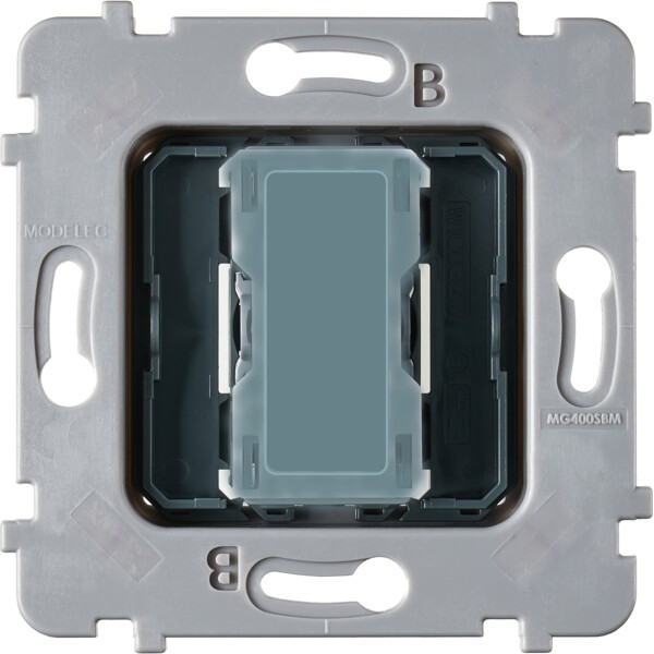 Mécanisme plat bouton 1 va et vient ou poussoir pour collection m gris - Modelec - 087010GPGR