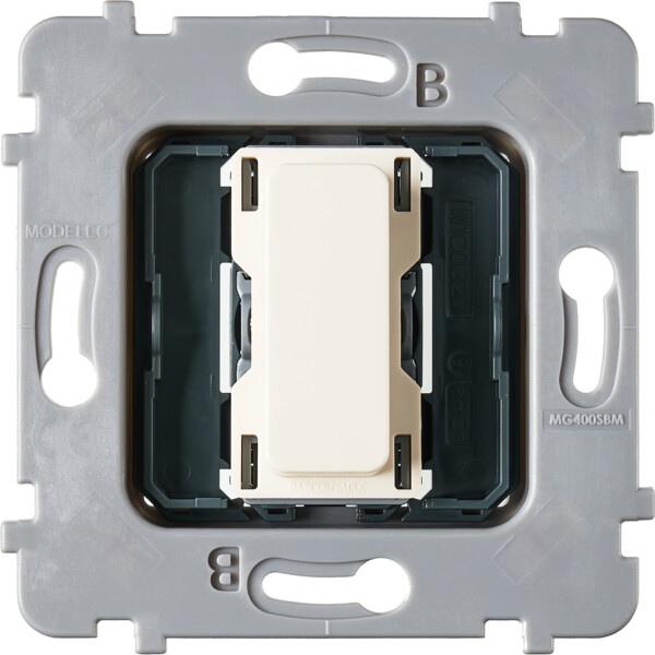 Mécanisme plat bouton 1 va et vient ou poussoir pour collection m ivoire - Modelec - 087010GPIV