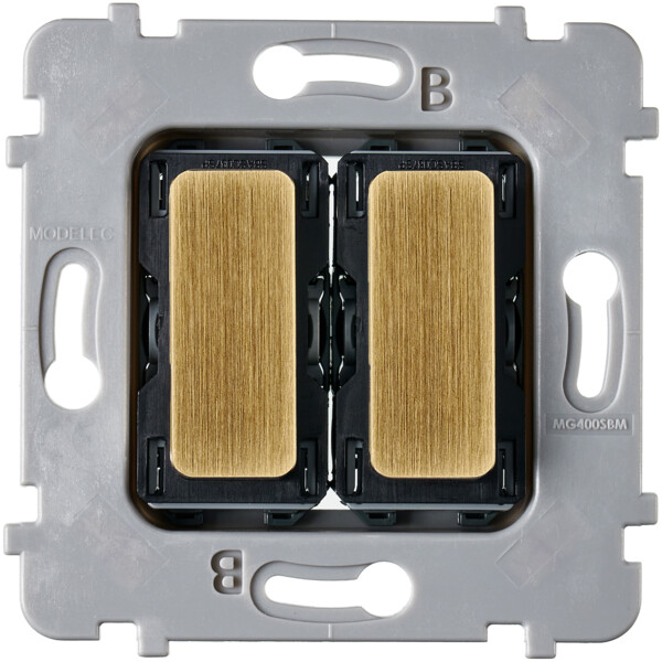 Mécanisme bouton plat 2 va et vient /poussoir collection m vieux bronze - Modelec - 087020G517