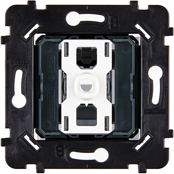 Mécanisme à leviers biseautés blanc double permutateur à support blanc - Modelec - 087050BBLB