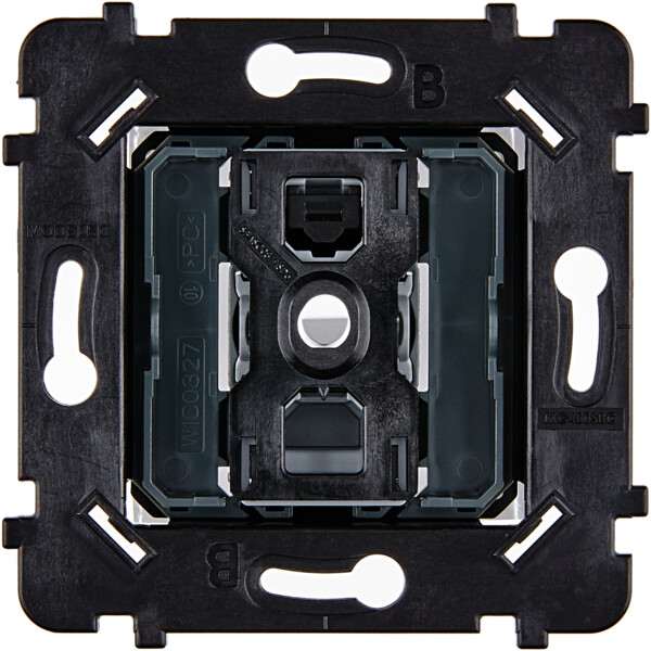 Mécanisme à leviers biseautés blanc double permutateur à support noir - Modelec - 087050BBLN