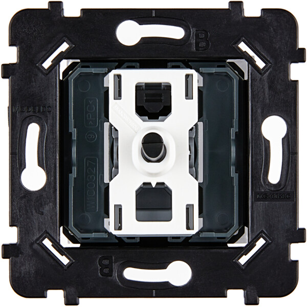 Mécanisme à leviers biseautés noir double permutateur à support blanc - Modelec - 087050BNOB