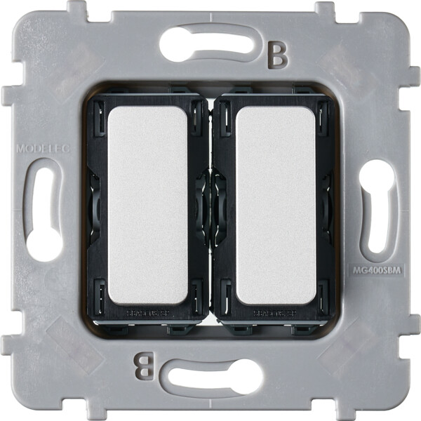 Mécanisme plat bouton volet roulant poussoir pour collection m nickel sablé - Modelec - 087280G531