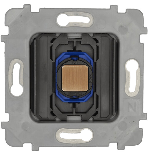 Mécanisme Simple 1 bouton Push Va-et-Vient 230V Vieux Bronze - Modelec - 088011G477