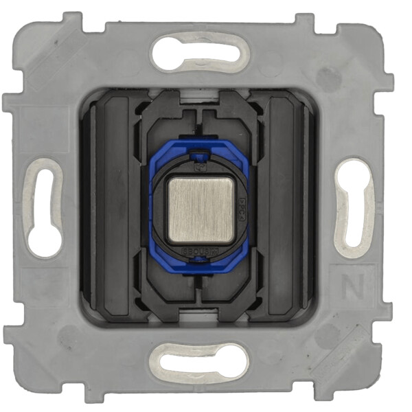 Mécanisme Simple 1 bouton Push Va-et-Vient 230V Nickel Satiné - Modelec - 088011G478