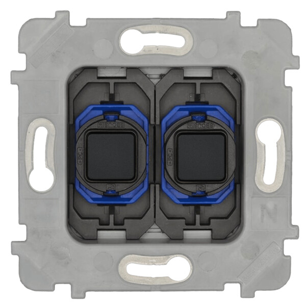 Mécanisme Simple 2 boutons Push Va-et-Vient 230V Noir mat - Modelec - 088012G472