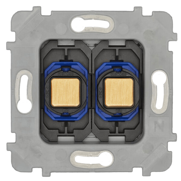 Mécanisme Simple 2 boutons Push poussoir Laiton satiné - Modelec - 088022G479
